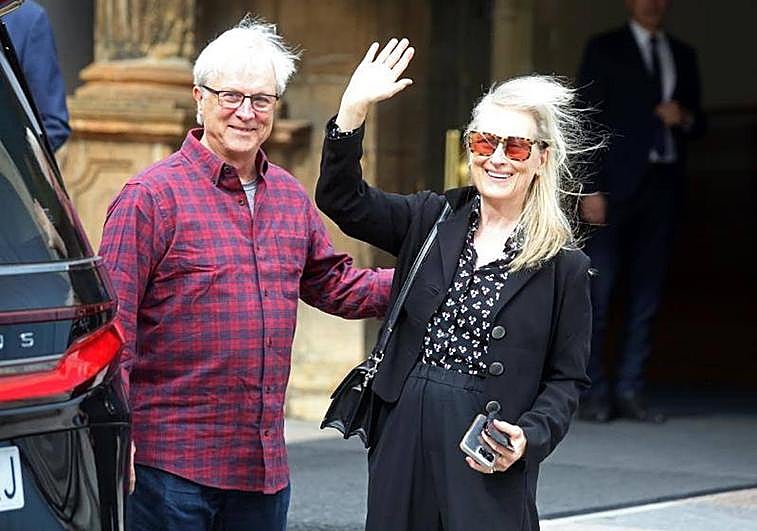 Meryl Streep, a su salida del Reconquista esta mañana.