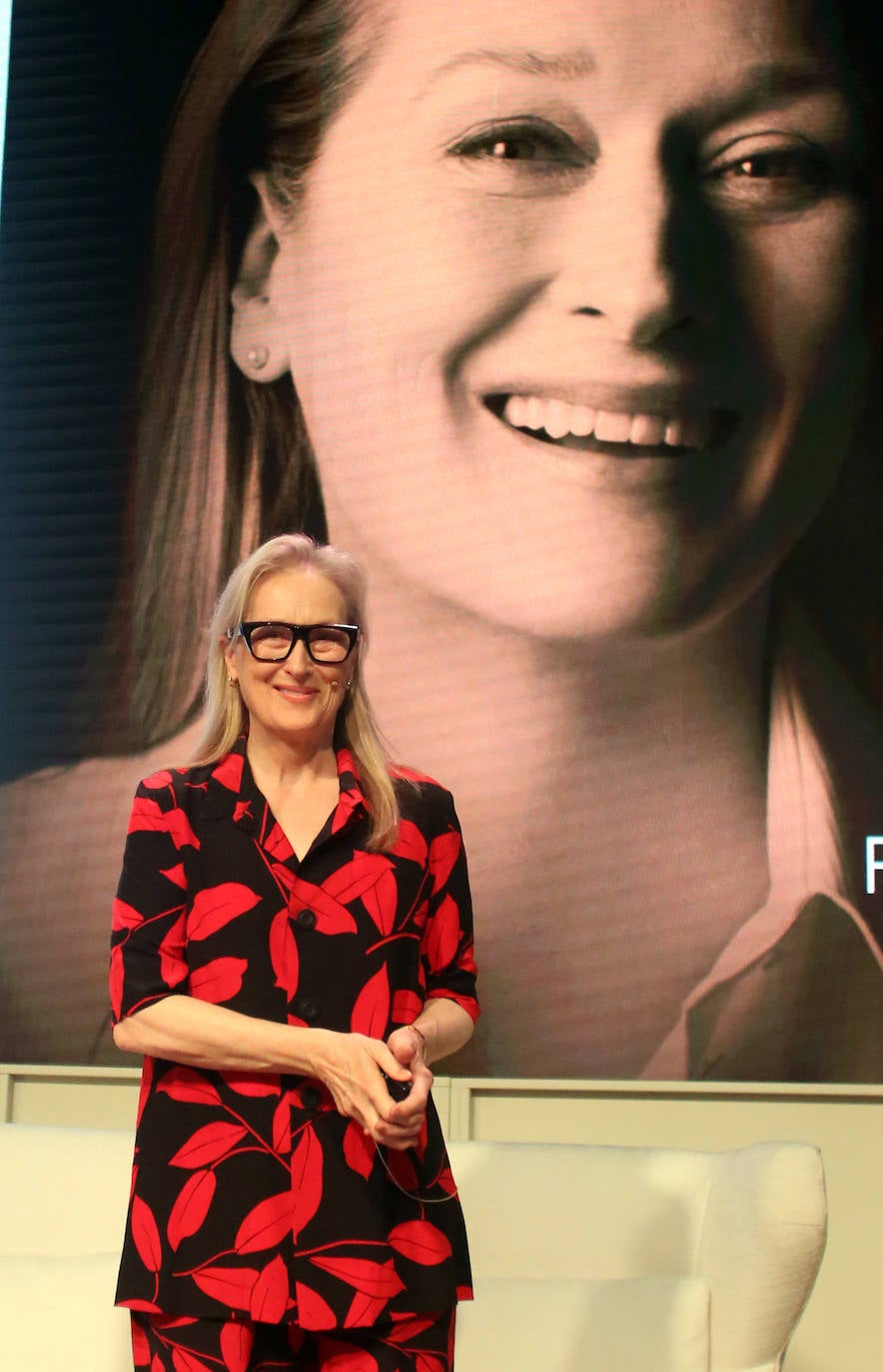 El encuentro de Meryl Streep con alumnos asturianos, en imágenes