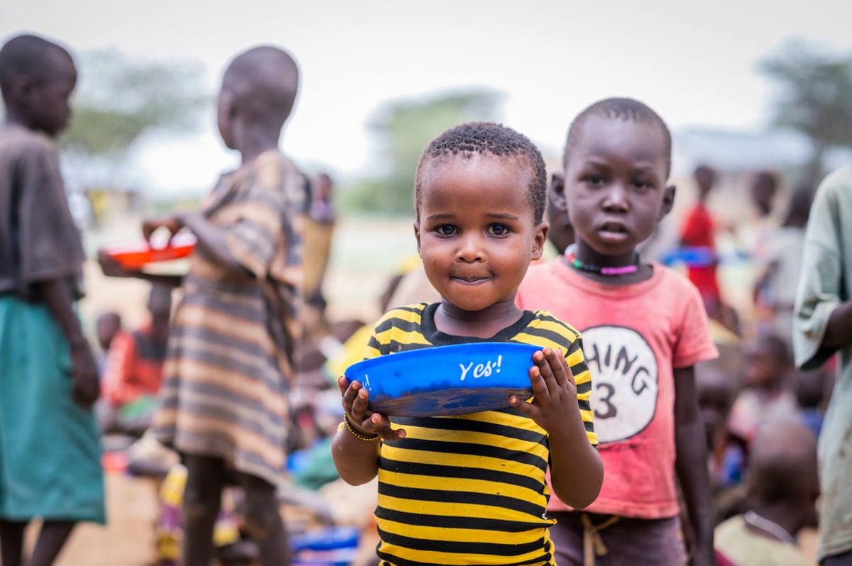 Pequeños beneficiarios del programa en África.