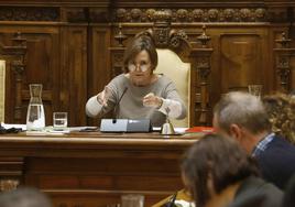 Carmen Moriyón, en el Pleno extraordinario.