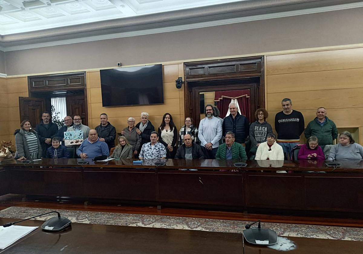 Usuarios del centro de día para personas con discapacidad de Riaño.