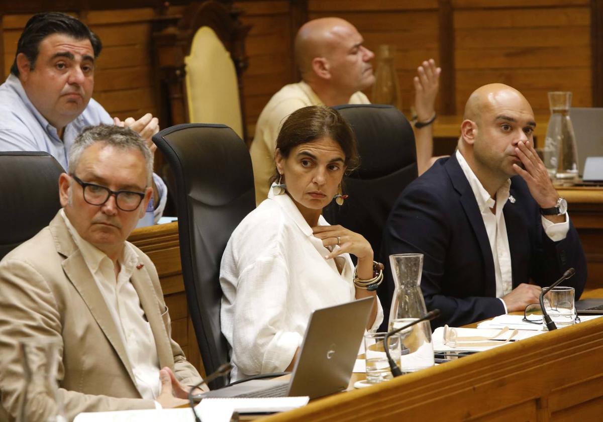 La concejala de Hacienda, María Mitre, en un pleno de Gijón