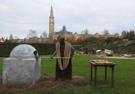 El belén del Ponticu enciende la Navidad en el Botánico de Gijón