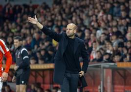 Miguel Ángel Ramírez, en el partido del Sporting ante el Leganés.