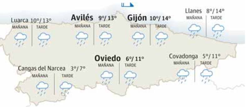 El tiempo que hará en Asturias este miércoles 20 de diciembre