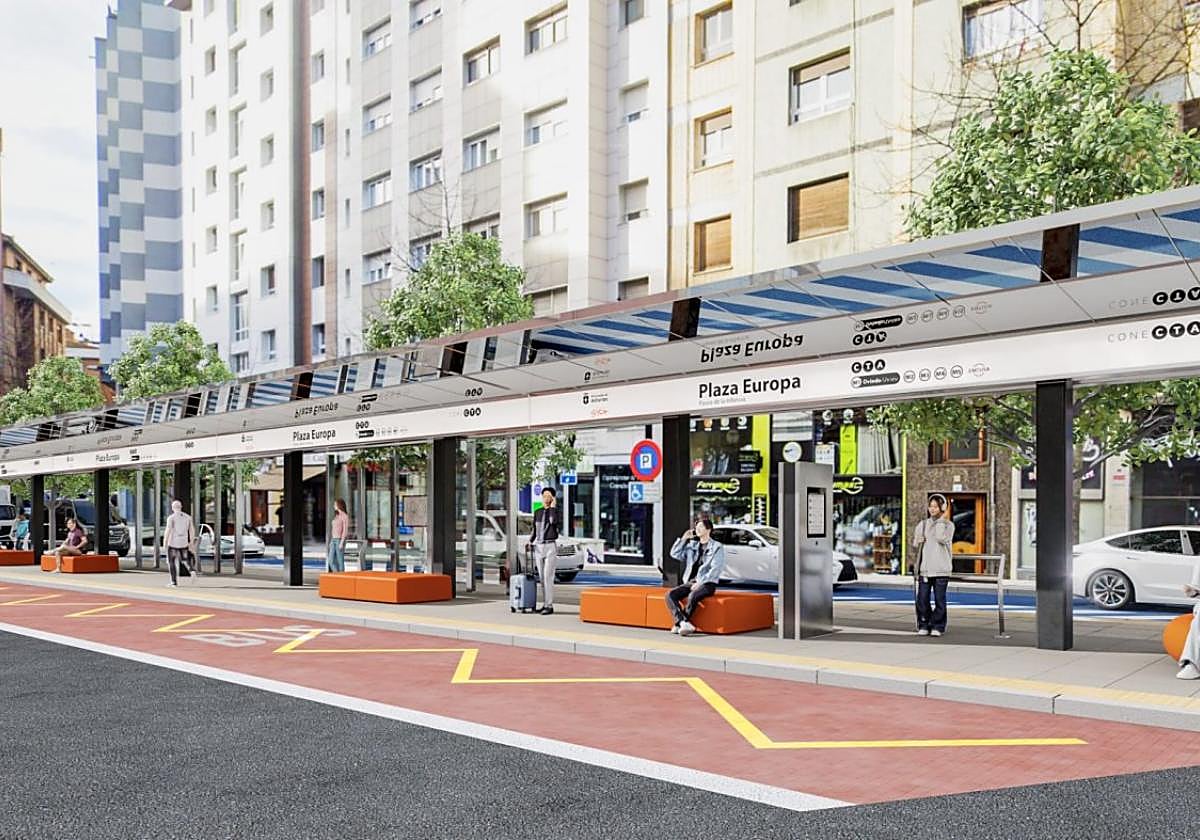 Recreación de la propuesta de marquesinas para la zona del Paseo de la Infancia,