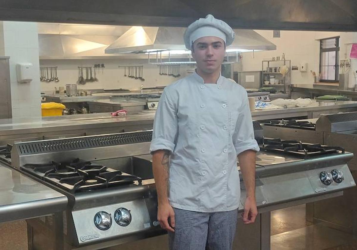 Mateo Cobo, en la Escuela de Hostelería de Gijón.