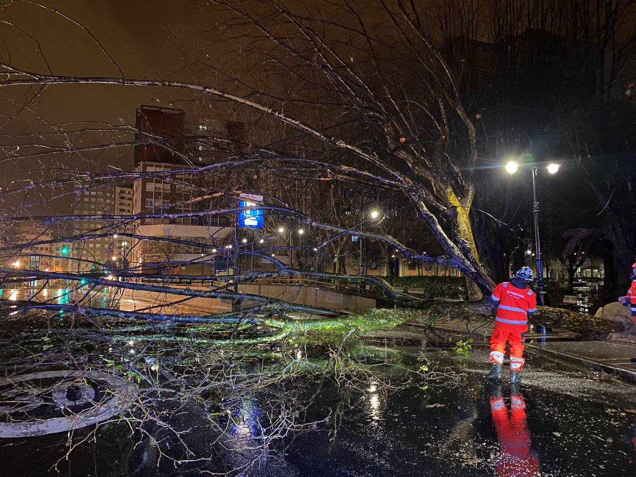 Fotos: Inundaciones y árboles caídos por el temporal en Gijón