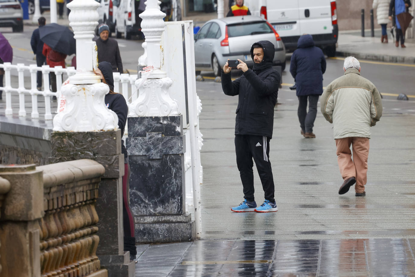 Fotos: El temporal en Gijón: más árboles caídos, fuerte oleaje y lluvia