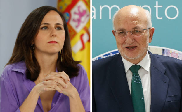 En la imagen, Ione Belarra y Juan Roig. En el vídeo, el presidente de Mercadona durante su intervención en un desayuno informativo de Nueva Economía Fórum. 