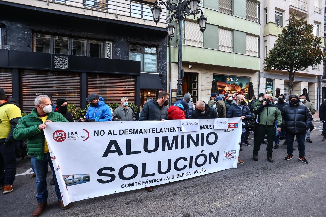 Una de las múltiples manifestaciones de los trabajadores de Alcoa en los últimos años. 