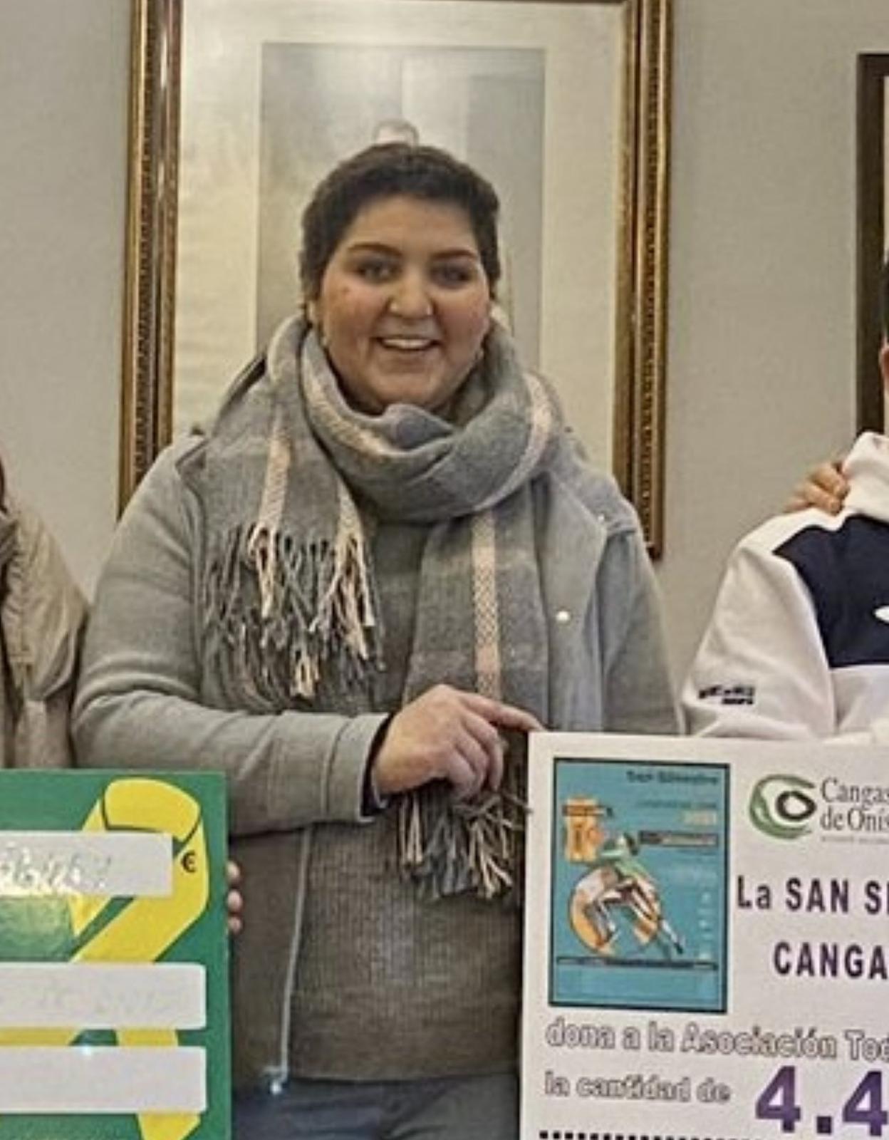 Andrea Alonso, en enero durante la entrega del cheque solidario. 