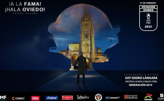 Lángara, protagonista de la imagen promocional, y la Catedral de Oviedo de fondo. 