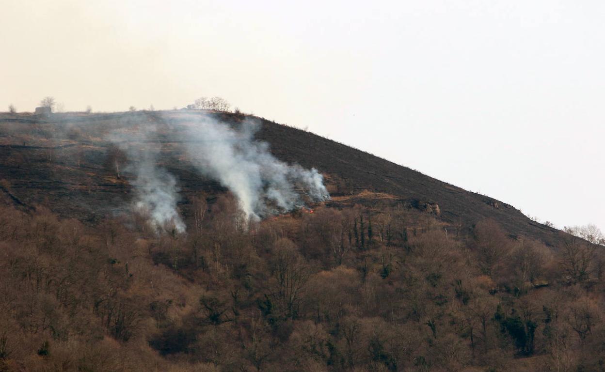 El incendio forestal del monte de Santa Cruz de Mieres. 