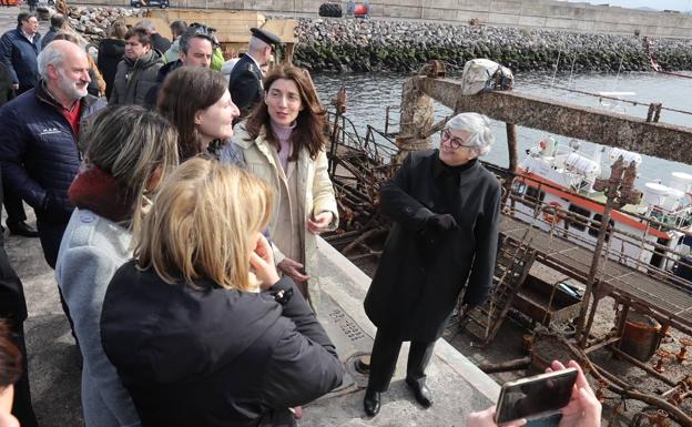 La ministra de Justicia, Pilar Llop, este jueves en El Musel. 