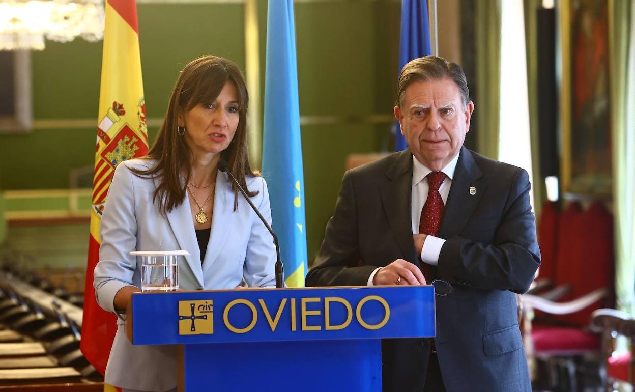 Leticia González y Alfredo Canteli, esta mañana. 