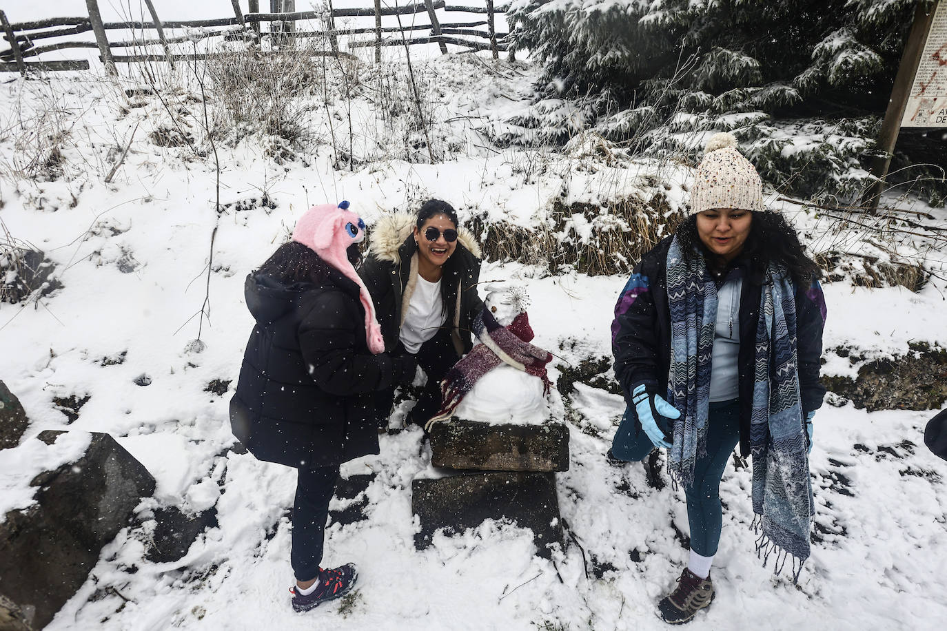 El temporal deja la primera nevada del año en Asturias