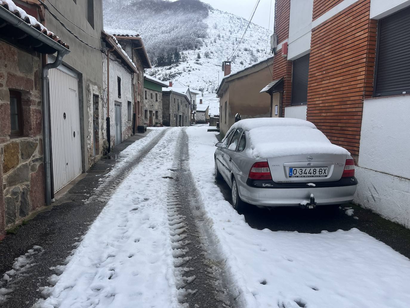 Alerta de frío en Asturias: un manto de nieve cubre el paisaje asturiano