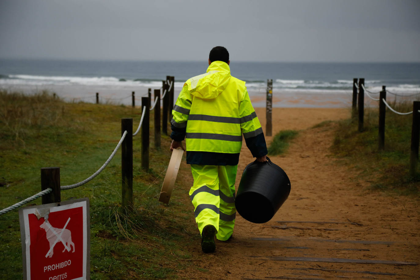 Asturias intensifica la limpieza de pélets de sus playas