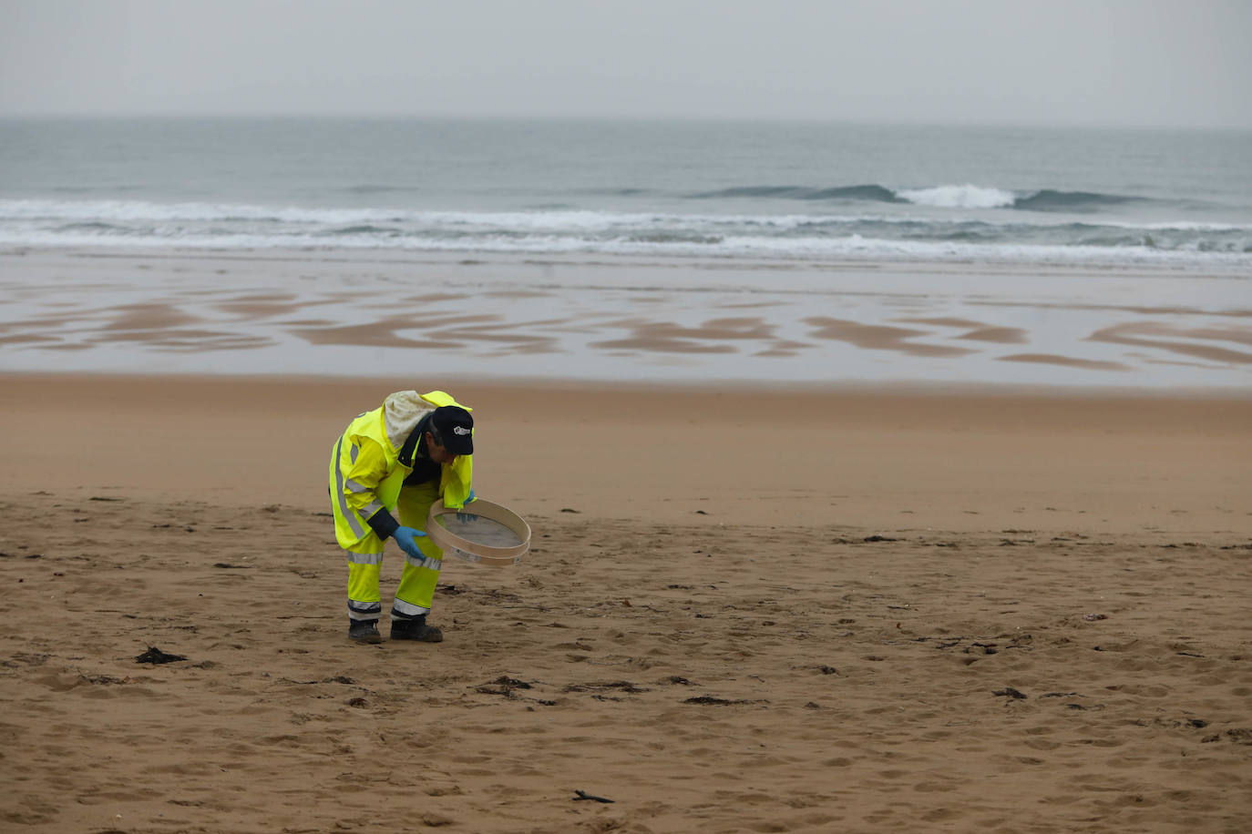 Asturias intensifica la limpieza de pélets de sus playas