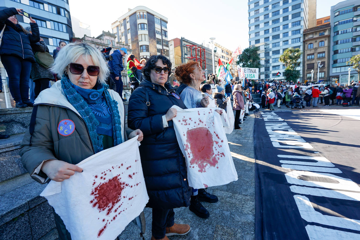 Concentración de apoyo al pueblo palestino en Gijón