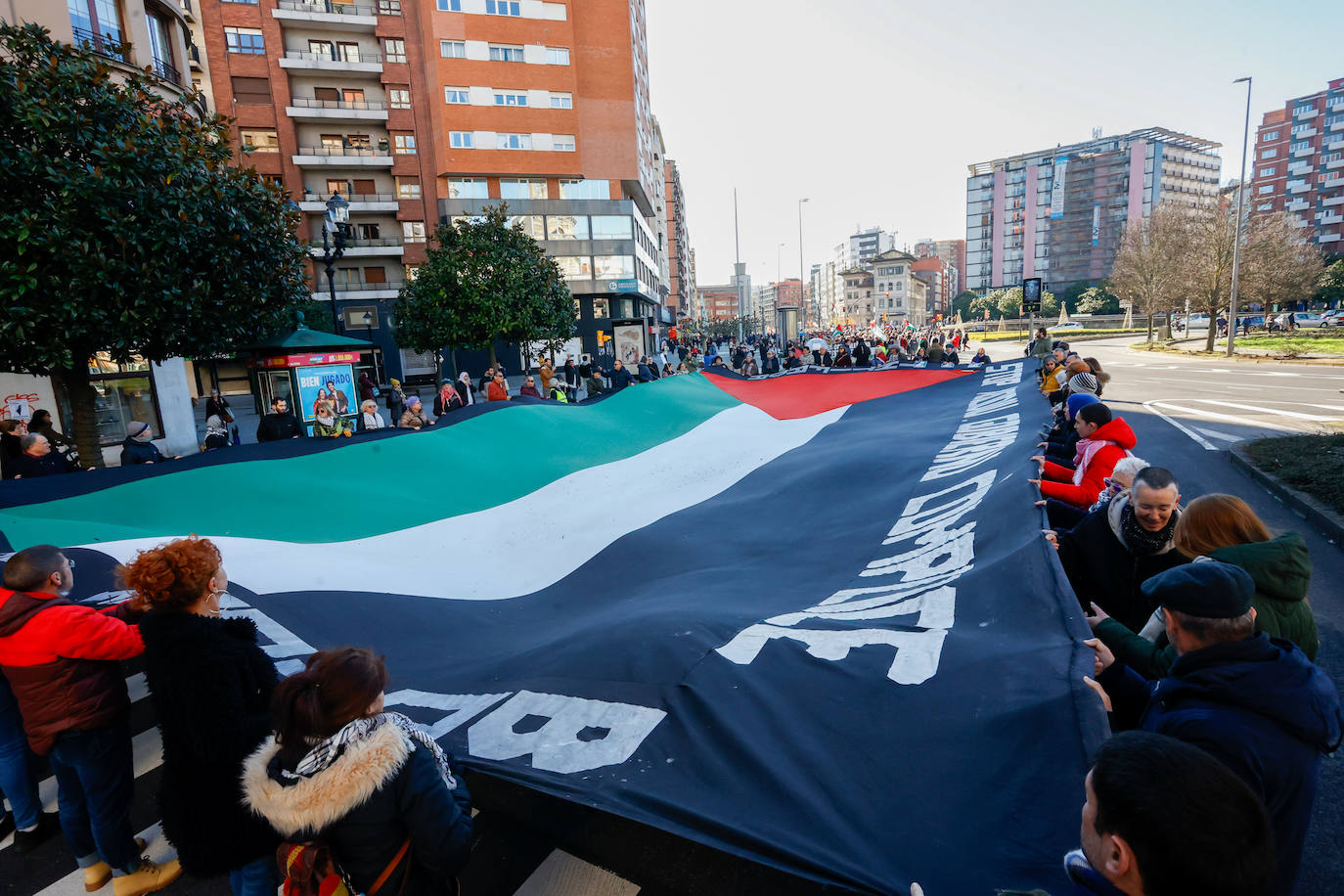 Concentración de apoyo al pueblo palestino en Gijón