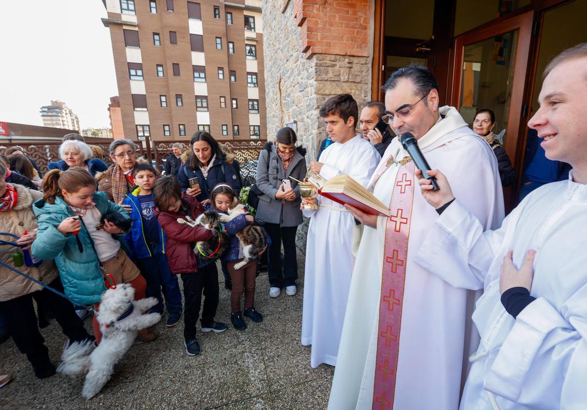 Bendición de mascotas en Gijón por San Antón