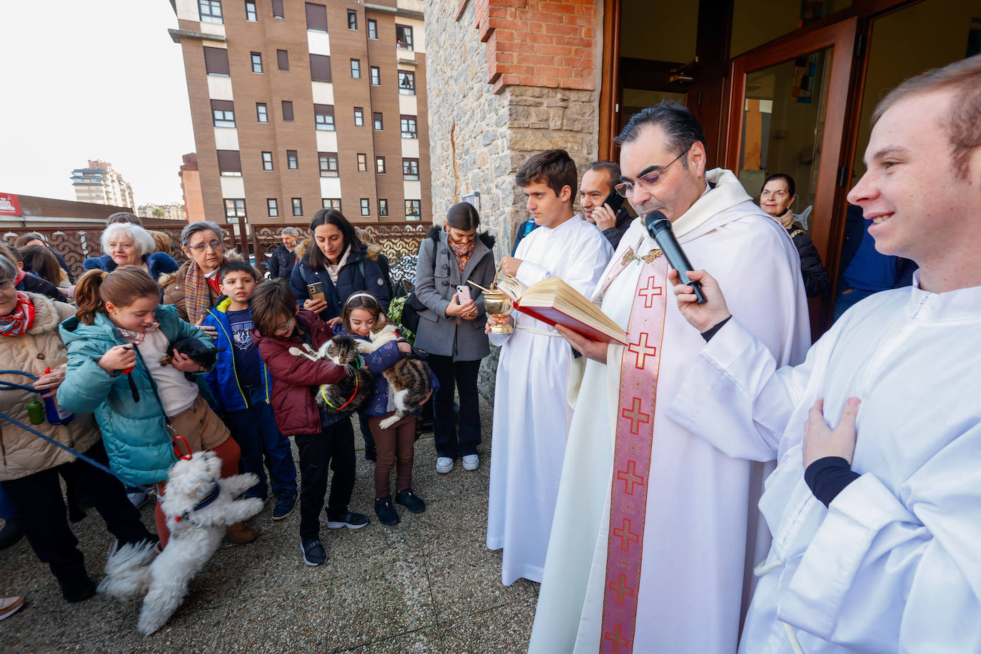 Bendición de mascotas en Gijón por San Antón