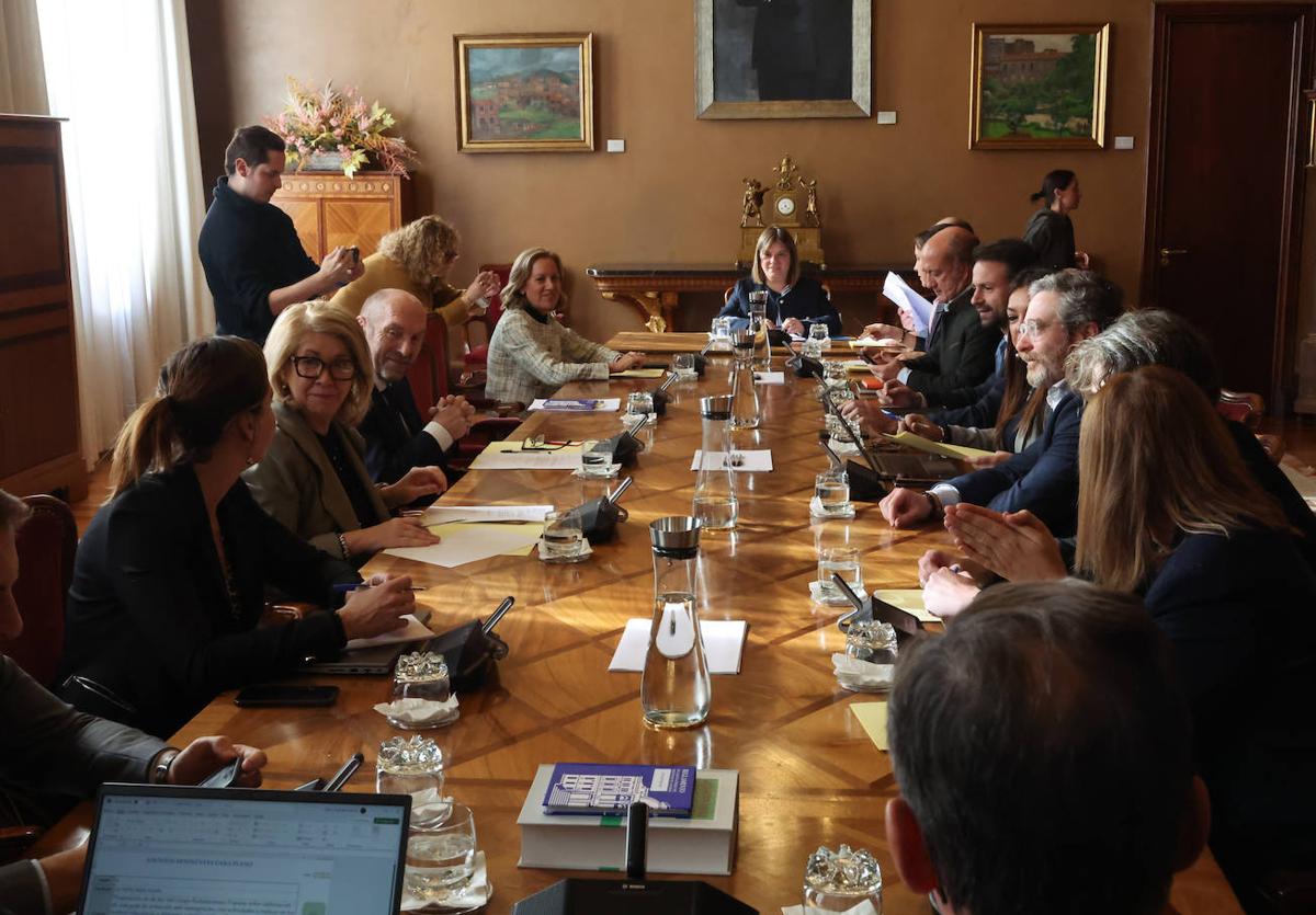 Un momento de la Junta de Portavoces celebrada en la mañana de este miércoles.