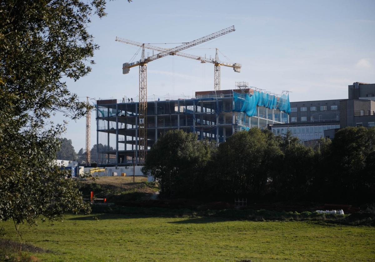 Obras de la ampliación del Hospital de Cabueñes.