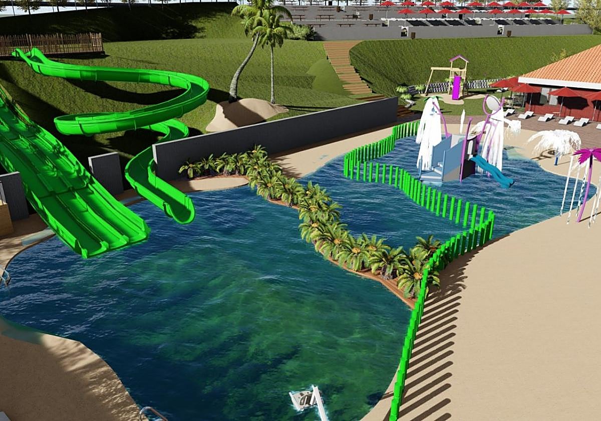 Una de las infografías del parque acuático que se está terminando de construir en Las Vegas.