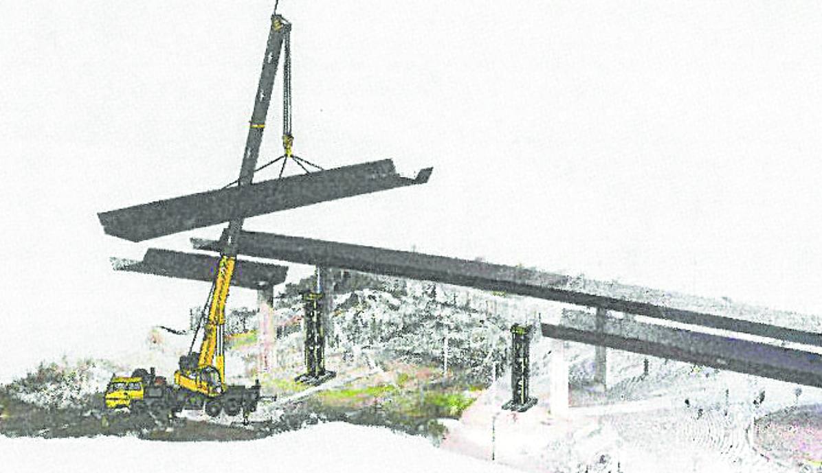 Tercera fase.Utilizando una grúa de grandes dimensiones se desmontarán los cajones metálicos queconforman el viaducto.