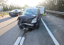 Así ha sido el accidente múltiple en la A-64, en Siero