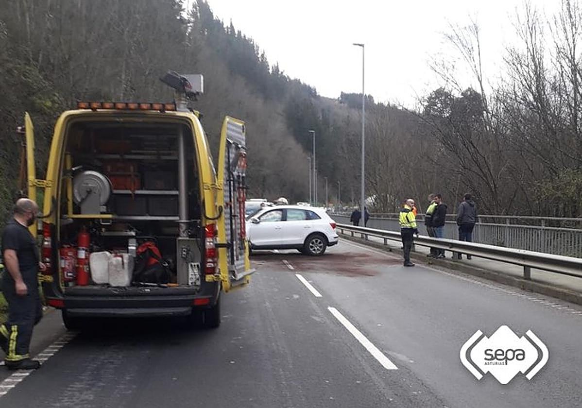 Herida una mujer de 62 años en un accidente en Cangas del Narcea