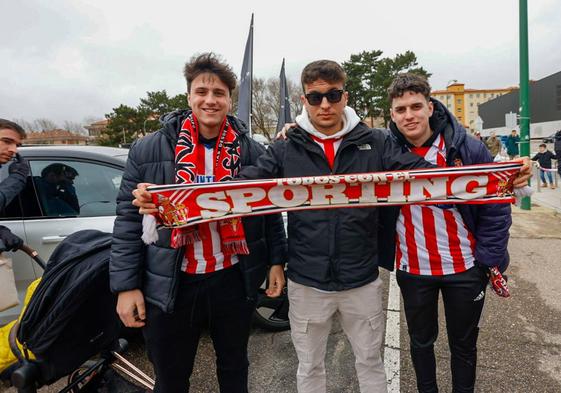 La afición del Sporting, preparada para el partido ante el Burgos