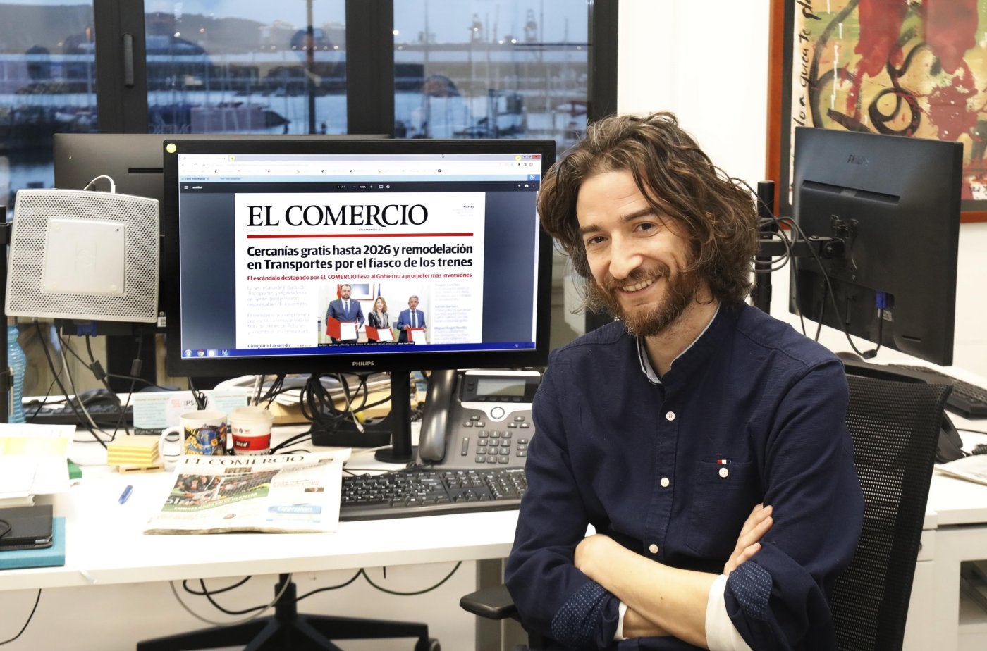 Ramón Muñiz, ayer, en la Redacción de EL COMERCIO.