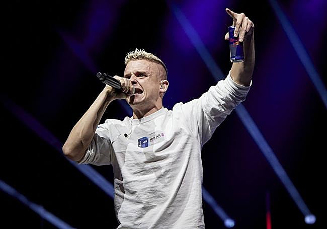 El rapero Arkano, durante la Red Bull Batalla celebrada en Barcelona el pasado junio.