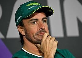 Fernando Alonso, este miércoles, durante la rueda de prensa previa al inicio del mundial de Fórmula 1.