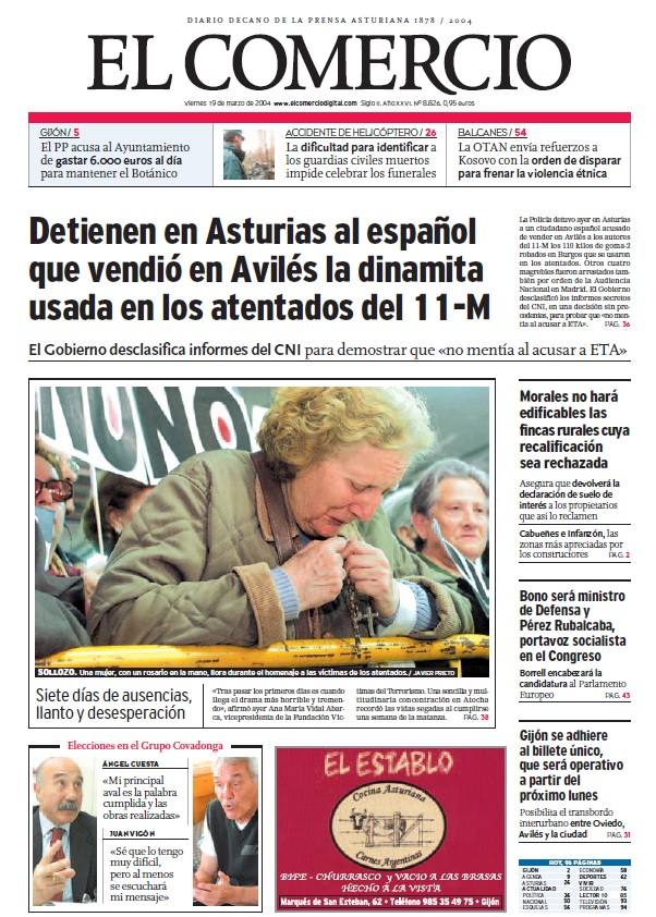 El 19 de marzo se conoce la detención de Trashorras. 