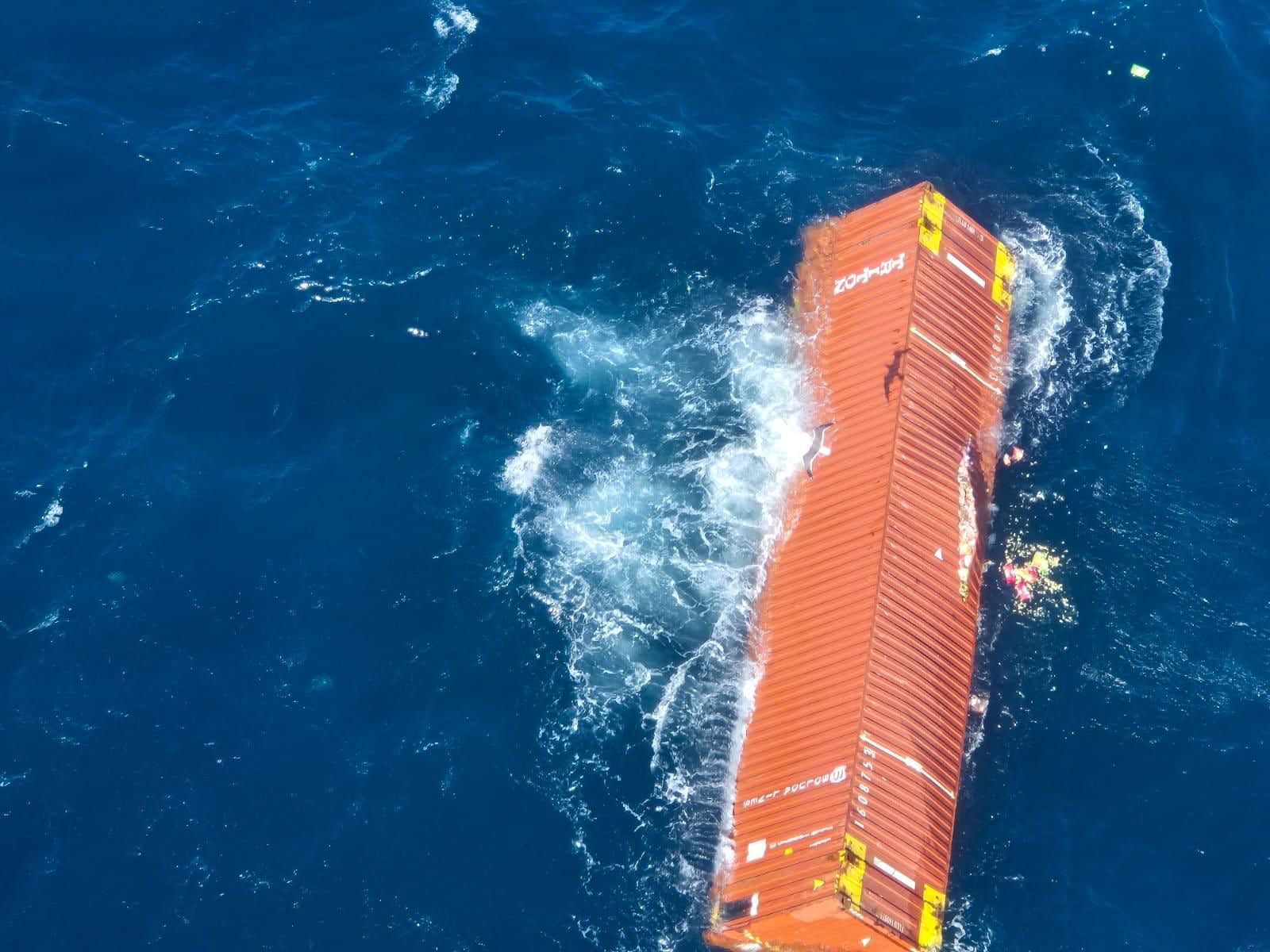 Uno de los contenedores perdidos.