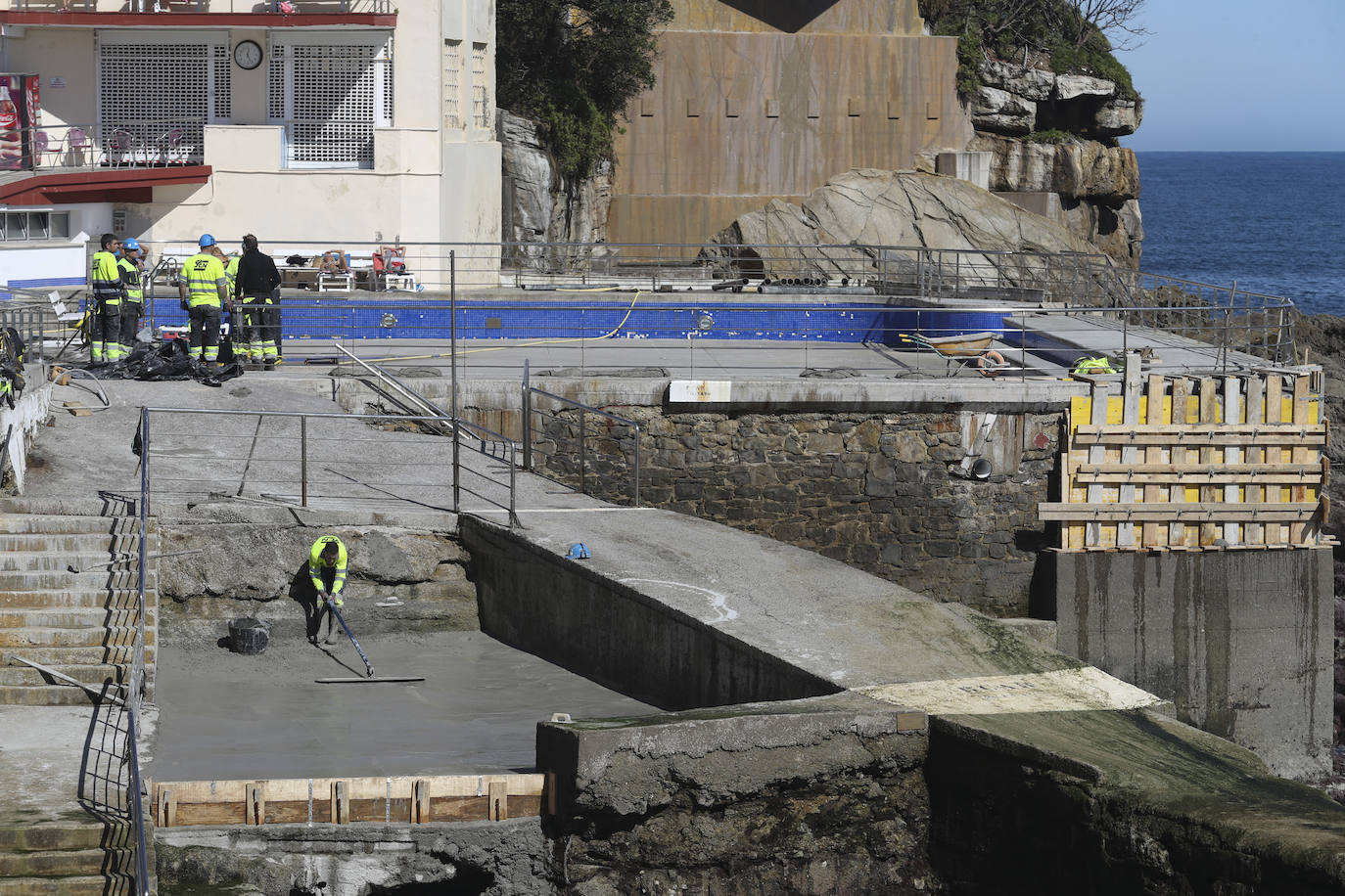 Las obras en el Club de Regatas de Gijón