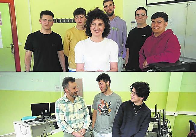 Los alumnos del centro ovetense participantes en STARTinnova con su tutora.
