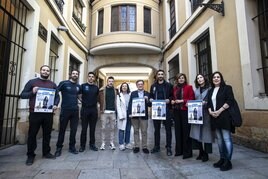 Los organizadores y colaboradores del IV Memorial Eloy Palacio, ayer en la presentación en el Ayuntamiento.