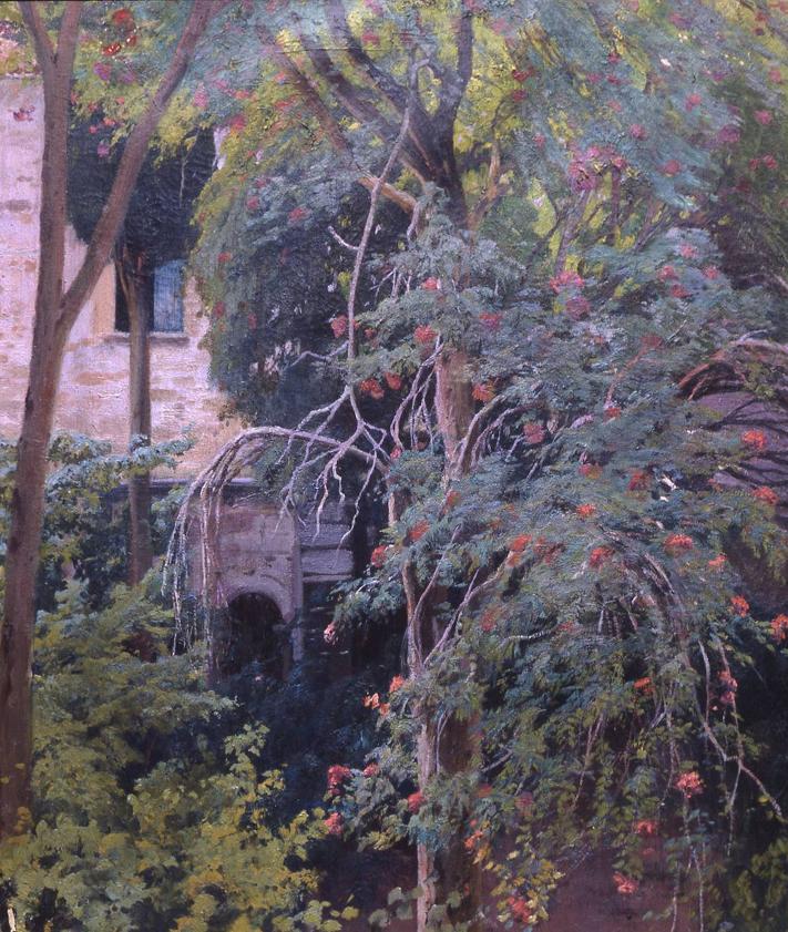 Imagen secundaria 2 - 1.- Manuel Medina. 'Primavera', óleo de 1929; 2.- Nicanor Piñole. 'Primavera', 1924; 3.- Santiago Rusiñol. 'El almez del claustro de San Benito de Bages', 1907