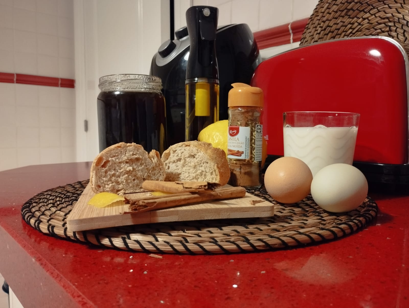 Ingredientes de torrijas saludables.