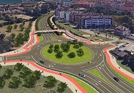 Glorieta propuesta en la intersección con el camino del Rubín.