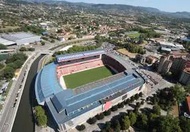 Vista aérea del estadio El Molinón.
