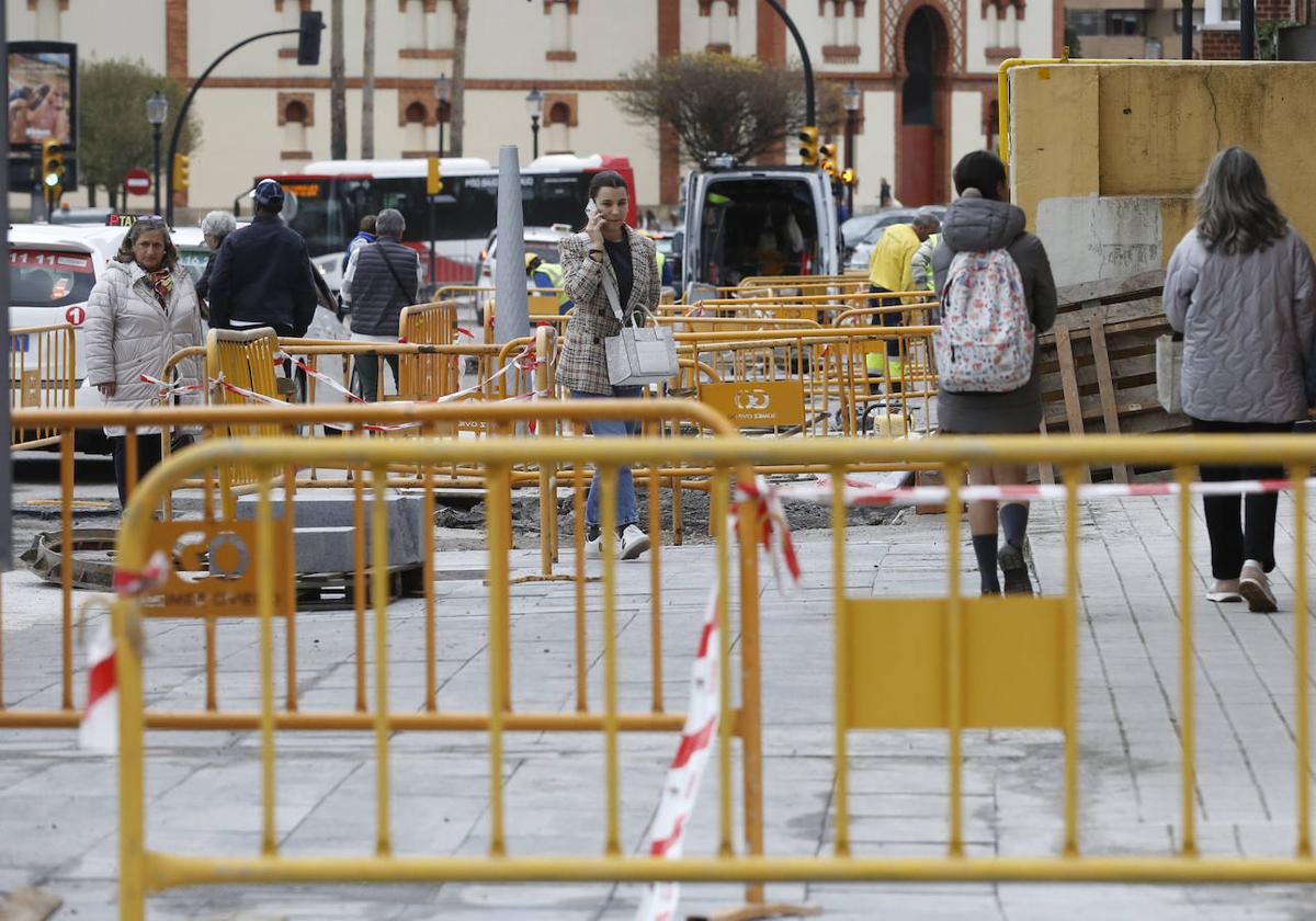 Obras en Pablo Iglesias (Gijón).