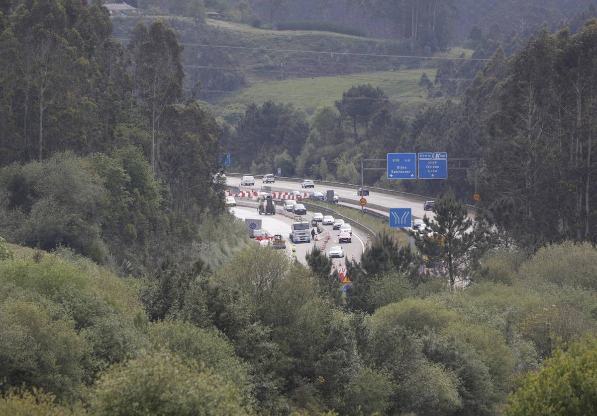 Obras en el nudo de Serín.