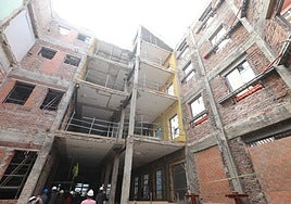 La imagen que presenta ahora la obra en el edificio de Correos.